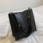 Vegan leather shoulder tote bag