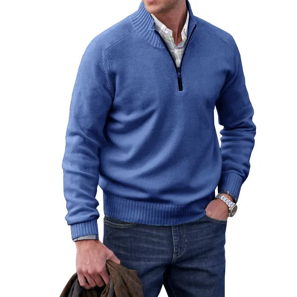 Cashmere Zip Neck Sweater