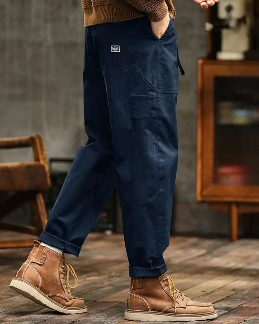 Wide Leg Cargo Trousers with Pocket Panels