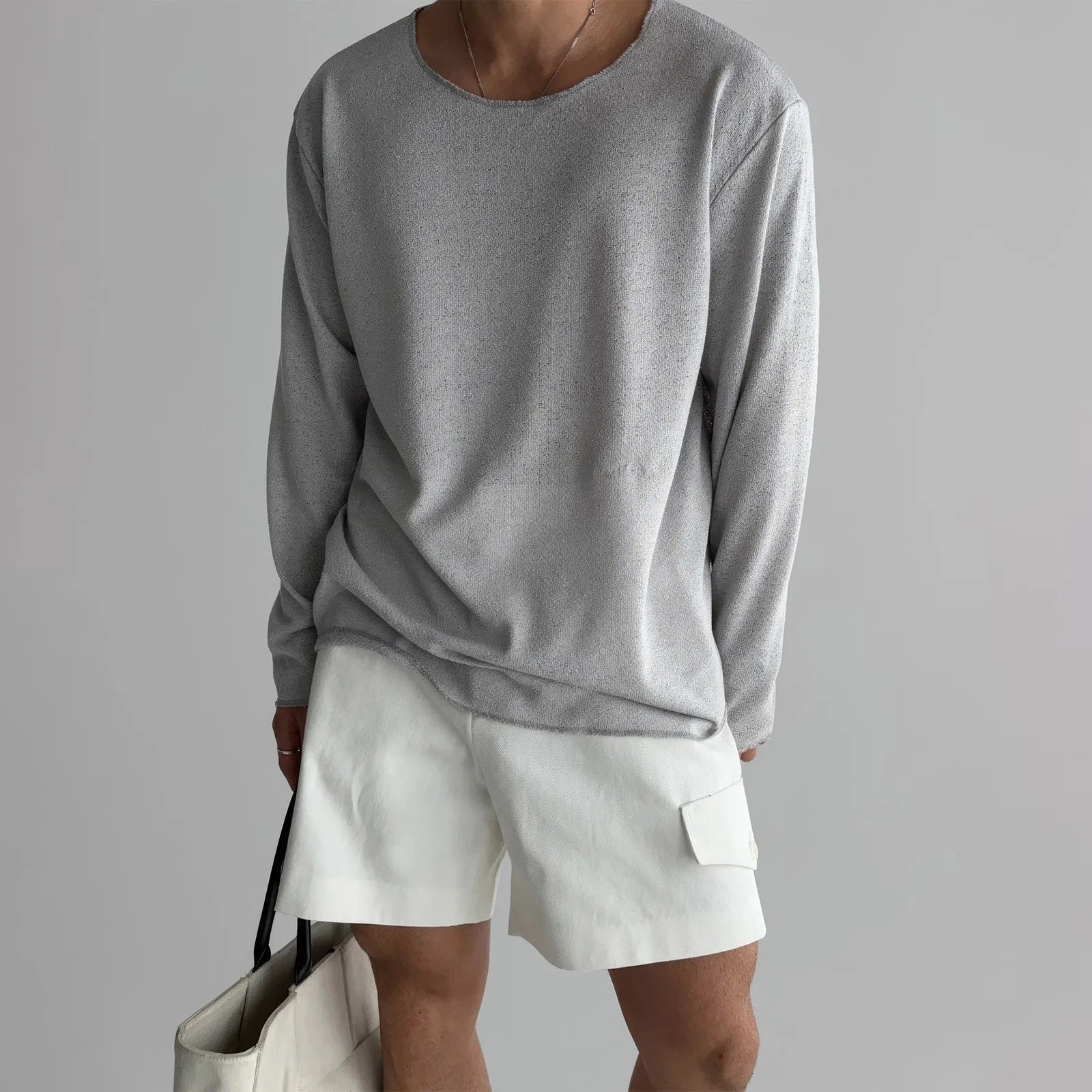 Breathable Knit Shirt Men Relaxed Fit