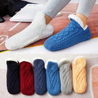 Women's Thermal Knit House Socks with Fluffy Cuff