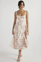 Floral Corset Midi Dress