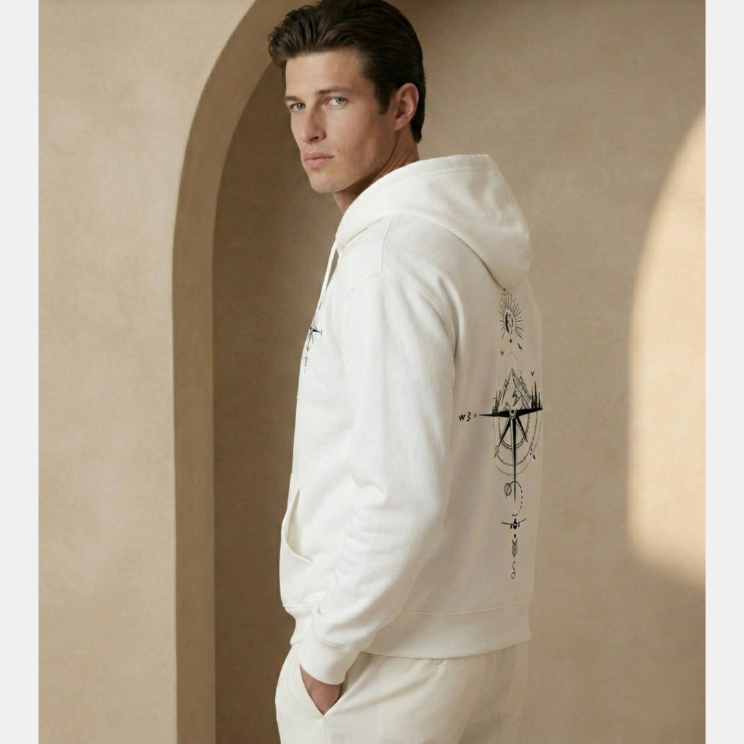 Men's Graphic Pullover Hoodie Vintage Compass