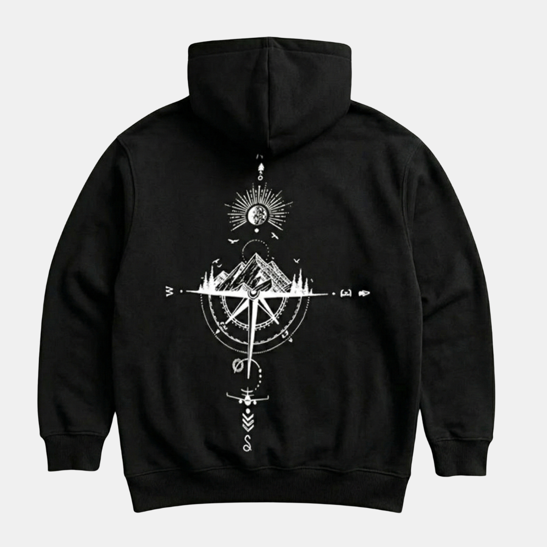 Men's Graphic Pullover Hoodie Vintage Compass