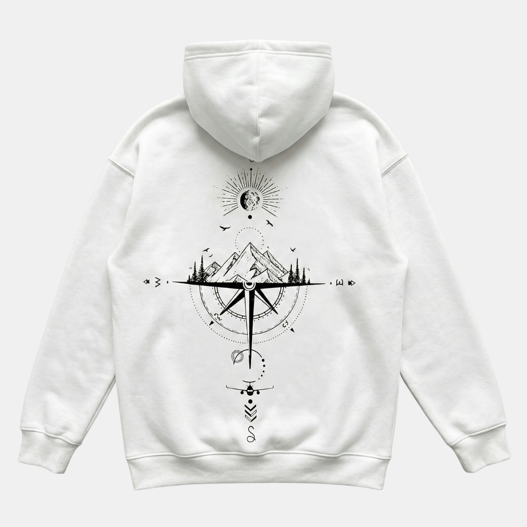 Men's Graphic Pullover Hoodie Vintage Compass
