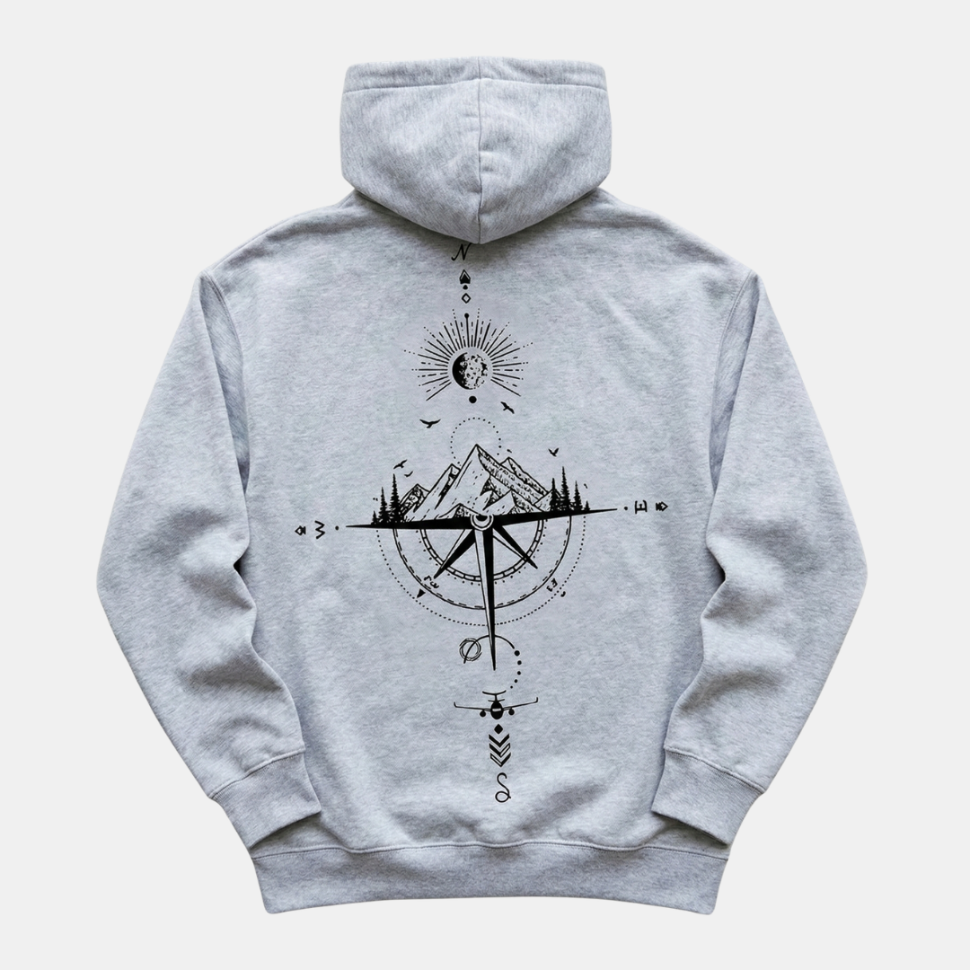 Men's Graphic Pullover Hoodie Vintage Compass