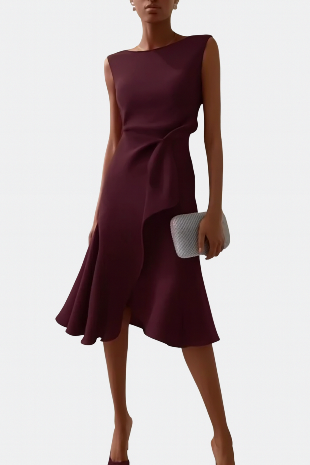 Women's Draped Midi Dress