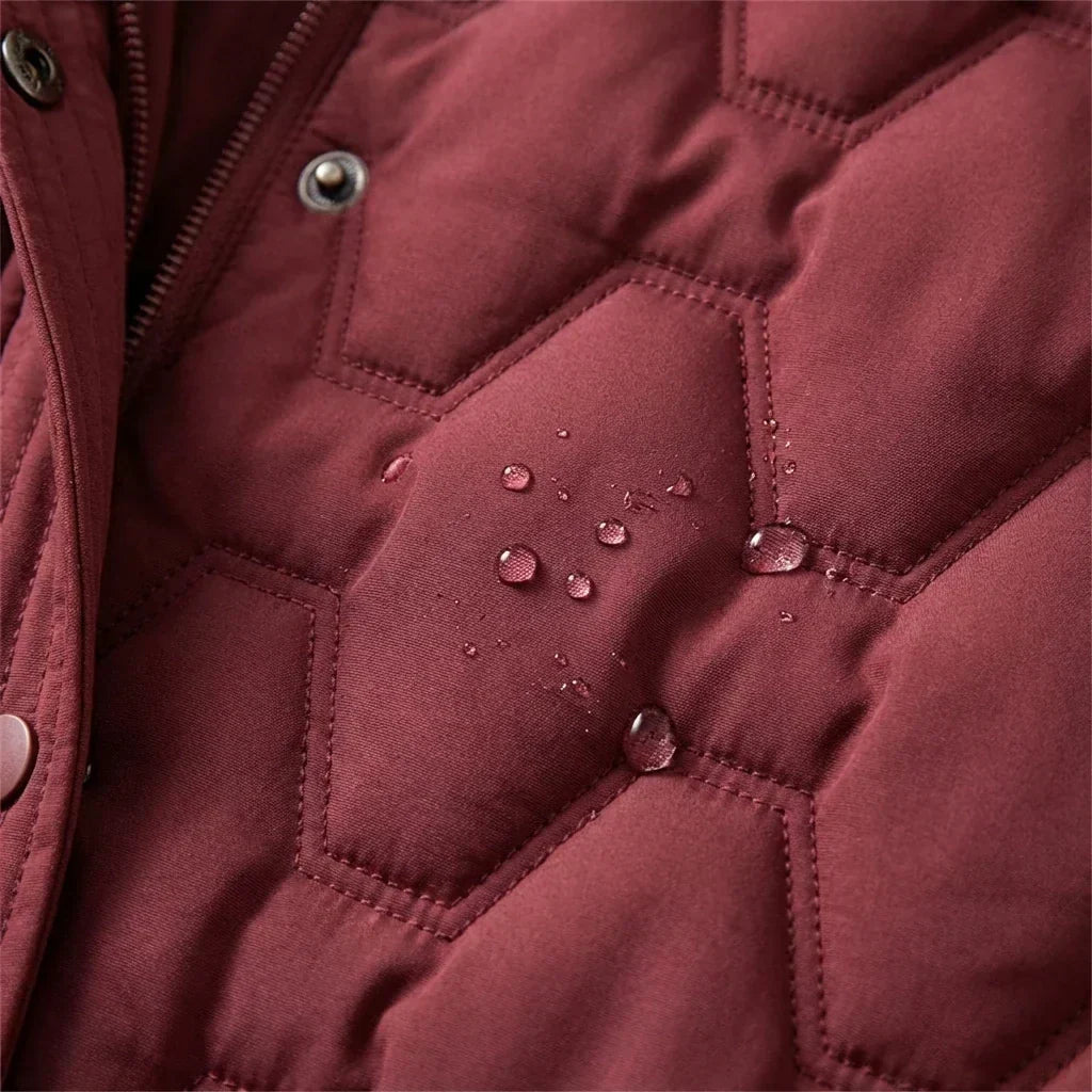 Women's warm luxury longline hooded down coat