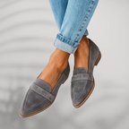 Women's pointed toe penny loafers with cushioned footbed