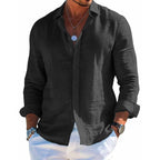 Casual Linen Long Sleeve Blouse