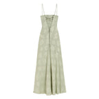 Floral Jacquard Maxi Gown with Corset Back