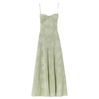 Floral Jacquard Maxi Gown with Corset Back