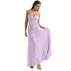 Floral Jacquard Maxi Gown with Corset Back