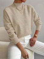 Classic High Neck Sweater – Soft Knit Pullover for Effortless Elegance