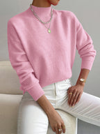Classic High Neck Sweater – Soft Knit Pullover for Effortless Elegance