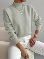 Classic High Neck Sweater – Soft Knit Pullover for Effortless Elegance