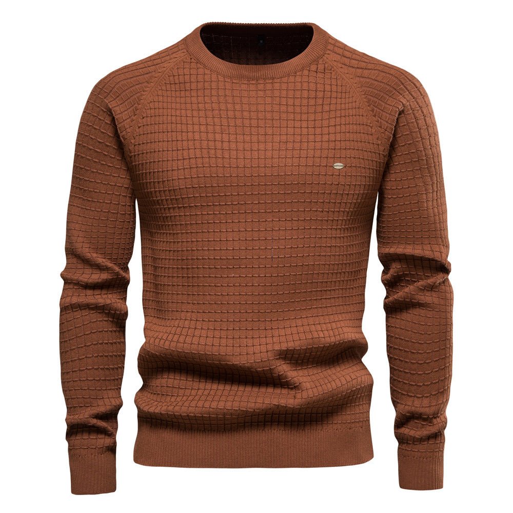 Men's Textured Knit Pullover Long Sleeves