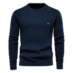 Men's Textured Knit Pullover Long Sleeves