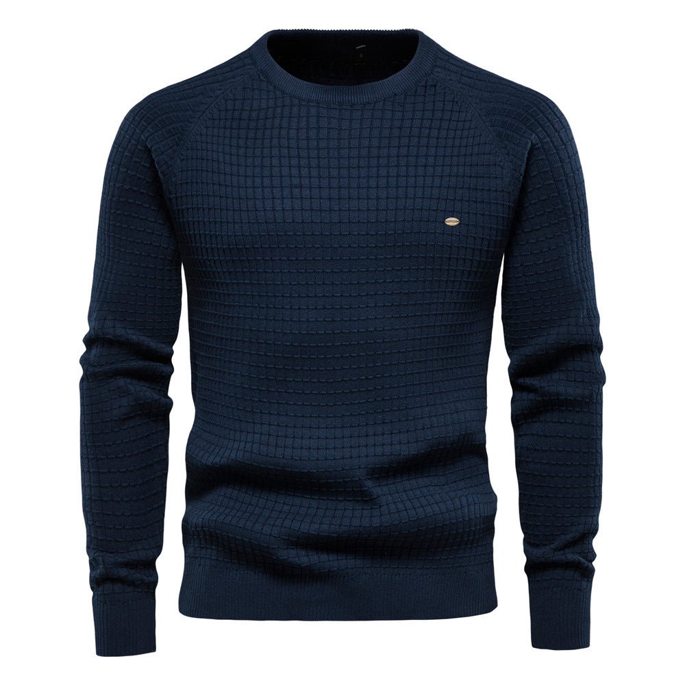 Men's Textured Knit Pullover Long Sleeves