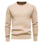 Men's Textured Knit Pullover Long Sleeves