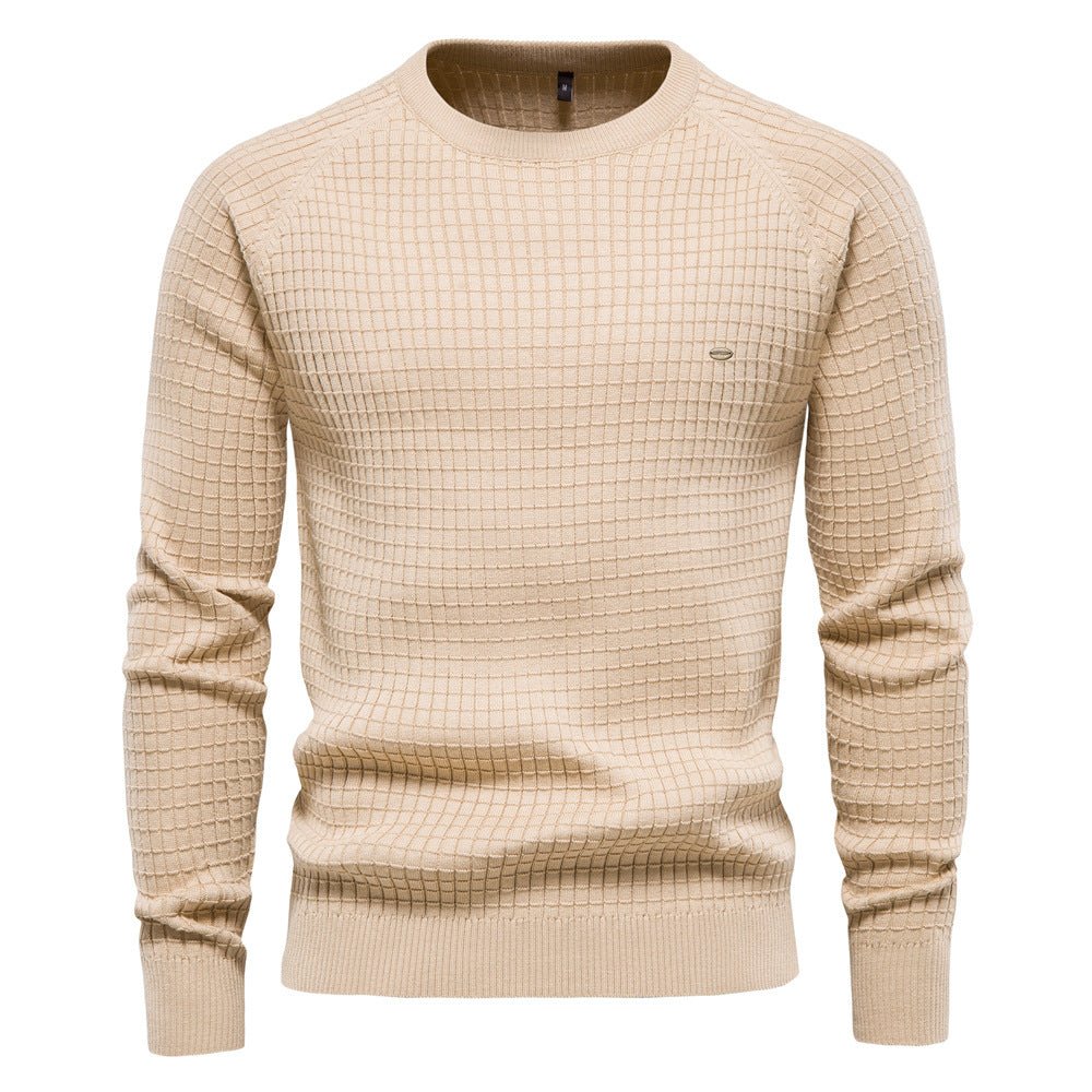Men's Textured Knit Pullover Long Sleeves