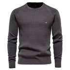 Men's Textured Knit Pullover Long Sleeves