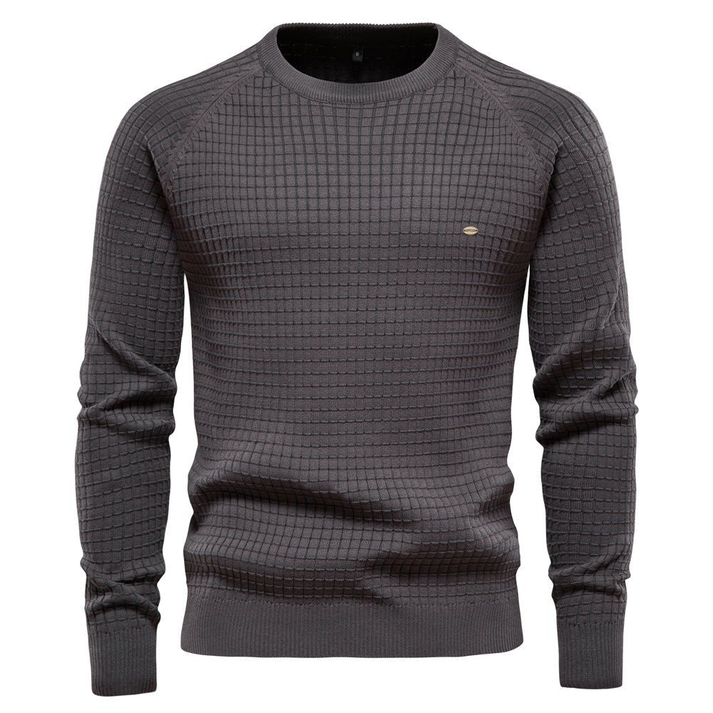 Men's Textured Knit Pullover Long Sleeves