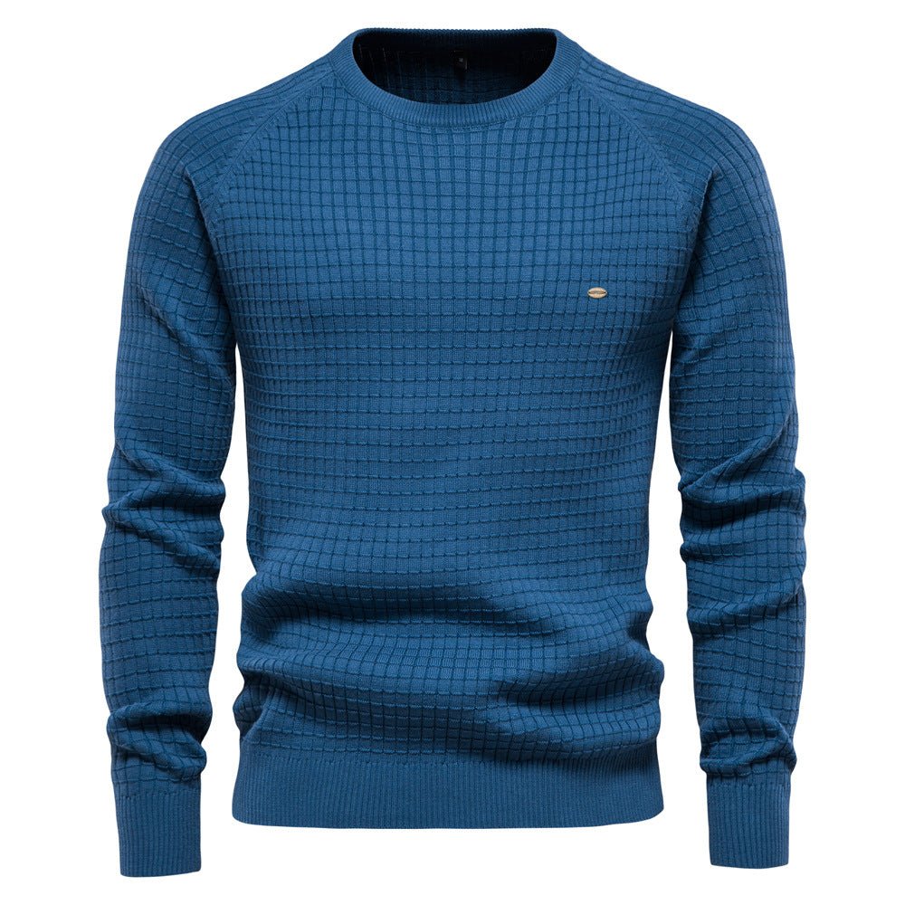 Men's Textured Knit Pullover Long Sleeves