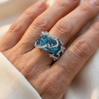Ocean inspired silver ring