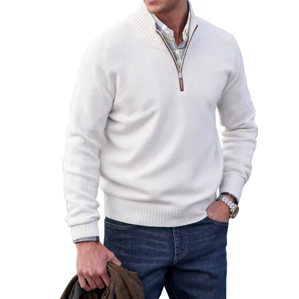 Cashmere Zip Neck Sweater