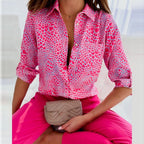 Printed Button-Up Blouse