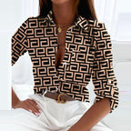 Printed Button-Up Blouse