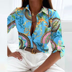 Printed Button-Up Blouse