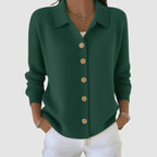 Women's casual long sleeve collared button down cardigan